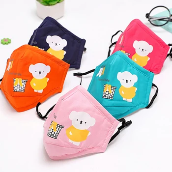 

10pcs/pack Wholesale Cotton Cartoon Bear Anti Dust Face Masks for Children