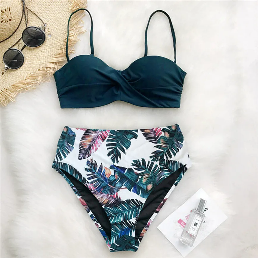 Bikinis 2020 Mujer Cintura Alta Women High Waist Bikinis Swimwear Swimuit Female Retro Beachewear Bikini Set