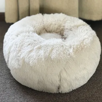 Long Plush Super Soft Pet Bed Kennel Dog Round Cat Winter Warm Sleeping Bag Puppy