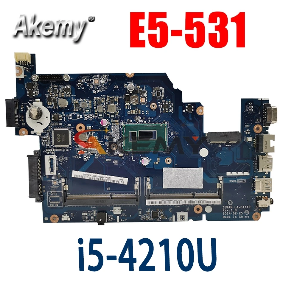 Материнская плата для ноутбука Akemy ACER Aspire E5-531 i5-4210U системная LA-B161P SR1EF DDR3 |