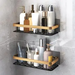 Wall Shelves Bathroom Shelf Corner Holder Shower Shampoo Storage Rack Kitchen Organizer Rack For Kitchen Bathroom Accessories