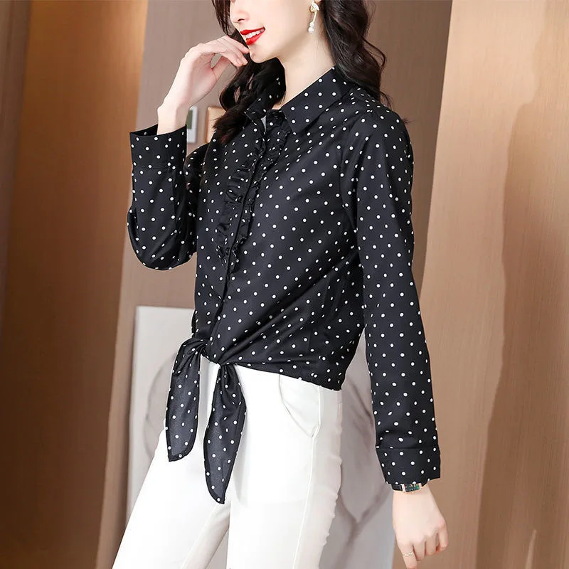 

Новинка 2024, стильная женская рубашка для ранней осени, Повседневная модная рубашка с принтом, удобная и универсальная женская рубашка для работы