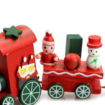 

Charming Cute 4 Piece Wooden Christmas Santa Tree Train Ornament Decor Gift New 19QF