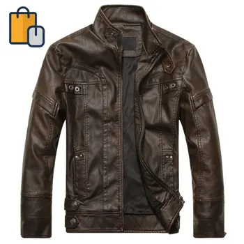 

New New men's leather jacket autumn leisure locomotive PU jacket locomotive knight leather coat brand clothing