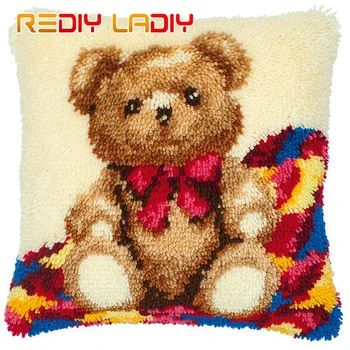 

Latch Hook Kits Super Mario Cushion Cover Pre-Printed Canvas Yarn Crocheting Crafts Pillow Case Sofa Bed Pillows Home Decor
