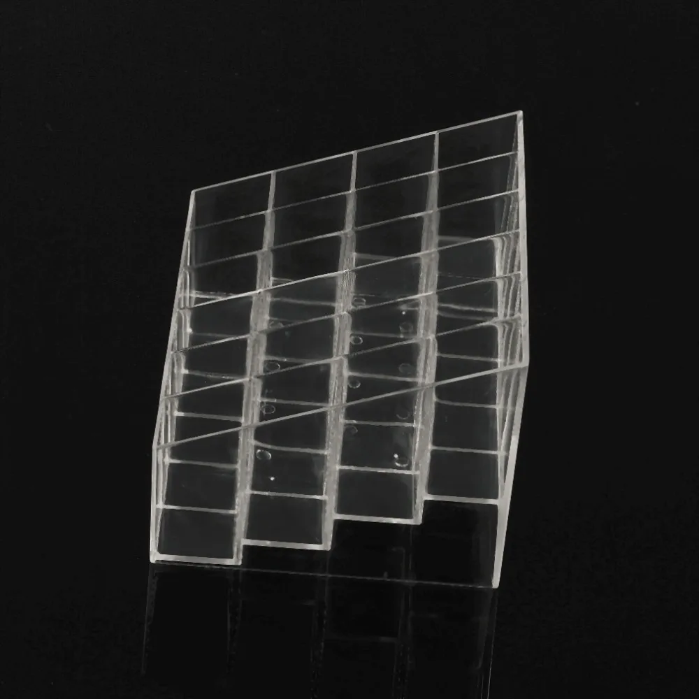 24 Grids Trapezoid Clear Makeup Cosmetic Organizer Storage Lipstick Holder Case Stand Tool Kit Transparent Drop Shipping