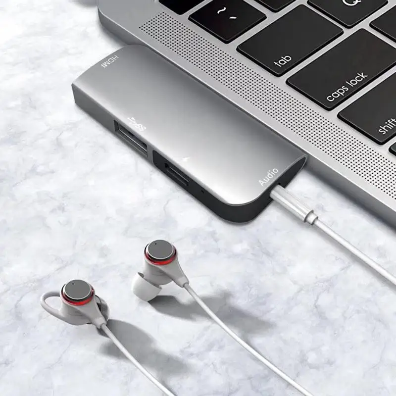 4 в 1 USB C концентратор тип-c к 4K HDMI+ USB3.0+ 87 Вт PD+ 3,5 мм аудио разъем адаптер