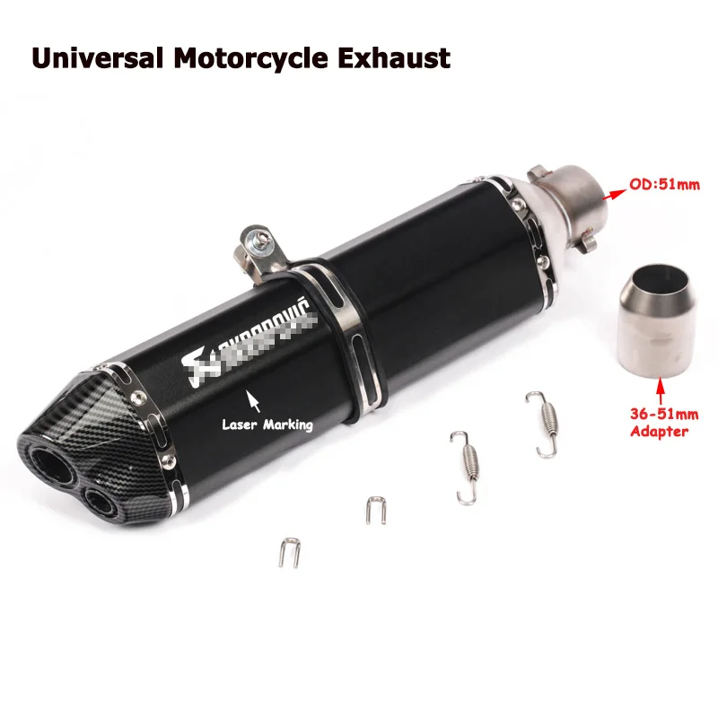 470 мм Длина Универсальный мото rcycle Akrapovic выхлопной escape moto модифицированный глушитель для Ninja 300 TMAX 530 PCX150 FZ6 MT-03 Z250 R1