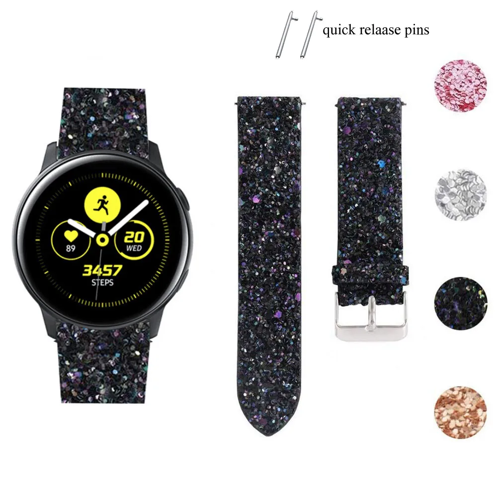 20mm Bling Leather Watch Strap for 