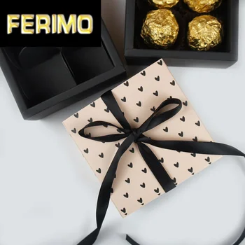 

8.9*8.9*3.5CM heart love 10 set Chocolate Paper Box valentine's day Christmas Birthday Party Gifts Packing Storage Boxes use