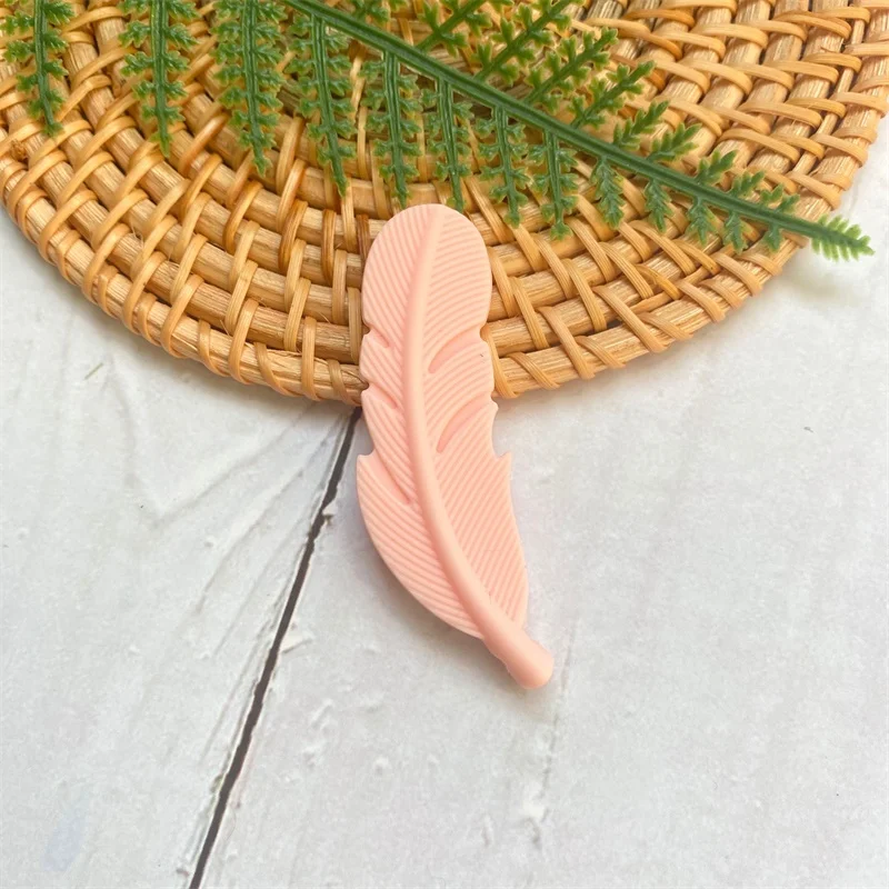 10개 BPA 프리 실리콘 치발기 깃털 비즈 수제 액세서리 용 치발기  선물  치발기