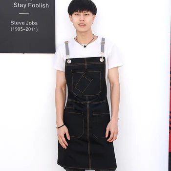 

Apron cowboy Korean fashion painting barista milk tea shop waiter printing hairdressing workwear custom logo