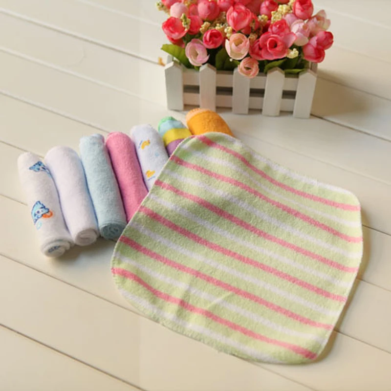 Newborn Baby Infant Soft Cotton Washcloth Bath Towel Bathing Feeding Wipe Cloth 