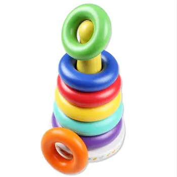 

Music Rainbow Tower Tumbler Layer Stacking Seven-Color Rings Children Stacking Rings Baby Stacked Toys Y4QA