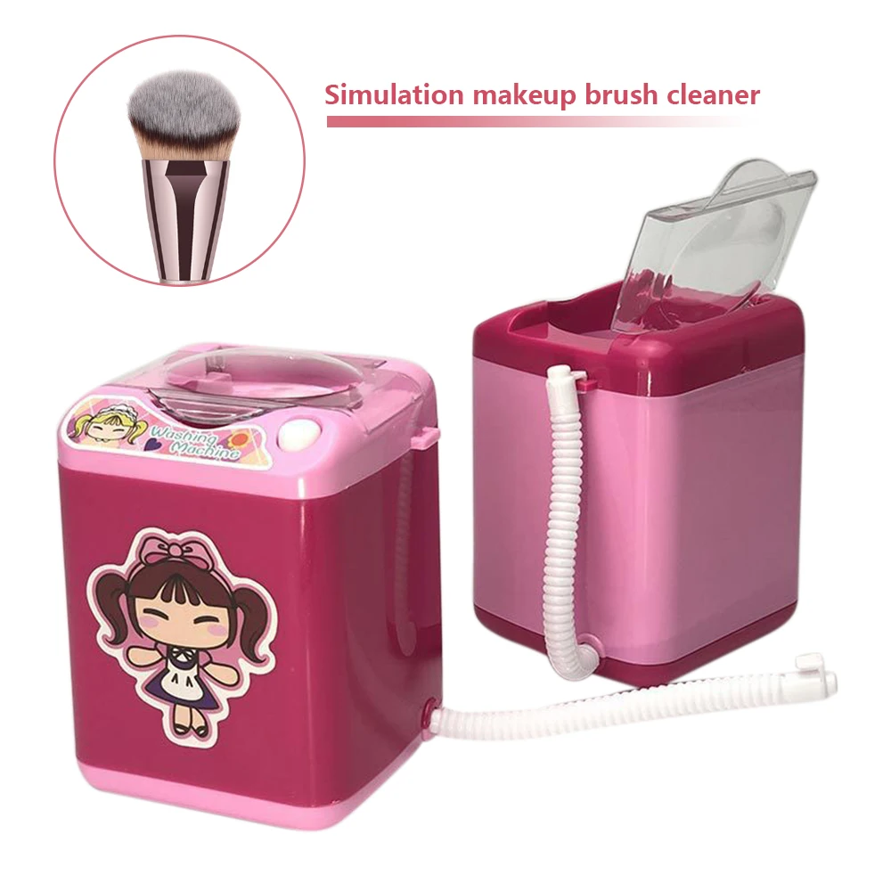 

Multifunction Mini Makeup Brush Simulation Toys Powder Puff Washing Machine Pretend Kid Play Electric Cleaner Tool Dropshipping