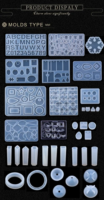 Stampi in Silicone per Resina Epossidica - Kit 165 Pz Fai Da Te per Creazione di Orecchini, Ciondoli e Gioielli