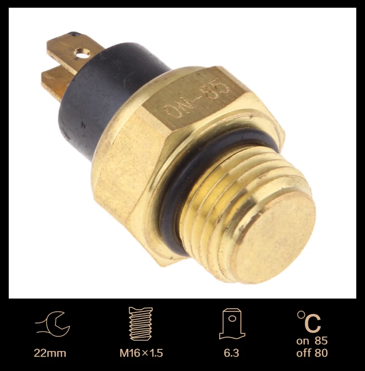 M16 M18 Motorcycle Engine Coolant Radiator Fan Thermo Sensor Switch for Honda Yamaha Suzuki Kawasaki Motorbike Double Plugs