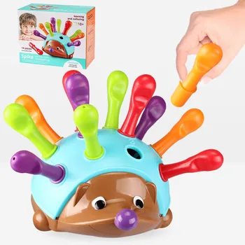 

Children Insert Hedgehog Puzzle Toy Montessori Building Model Kit Concentration Training Hand-eye Coordination Educational Kids