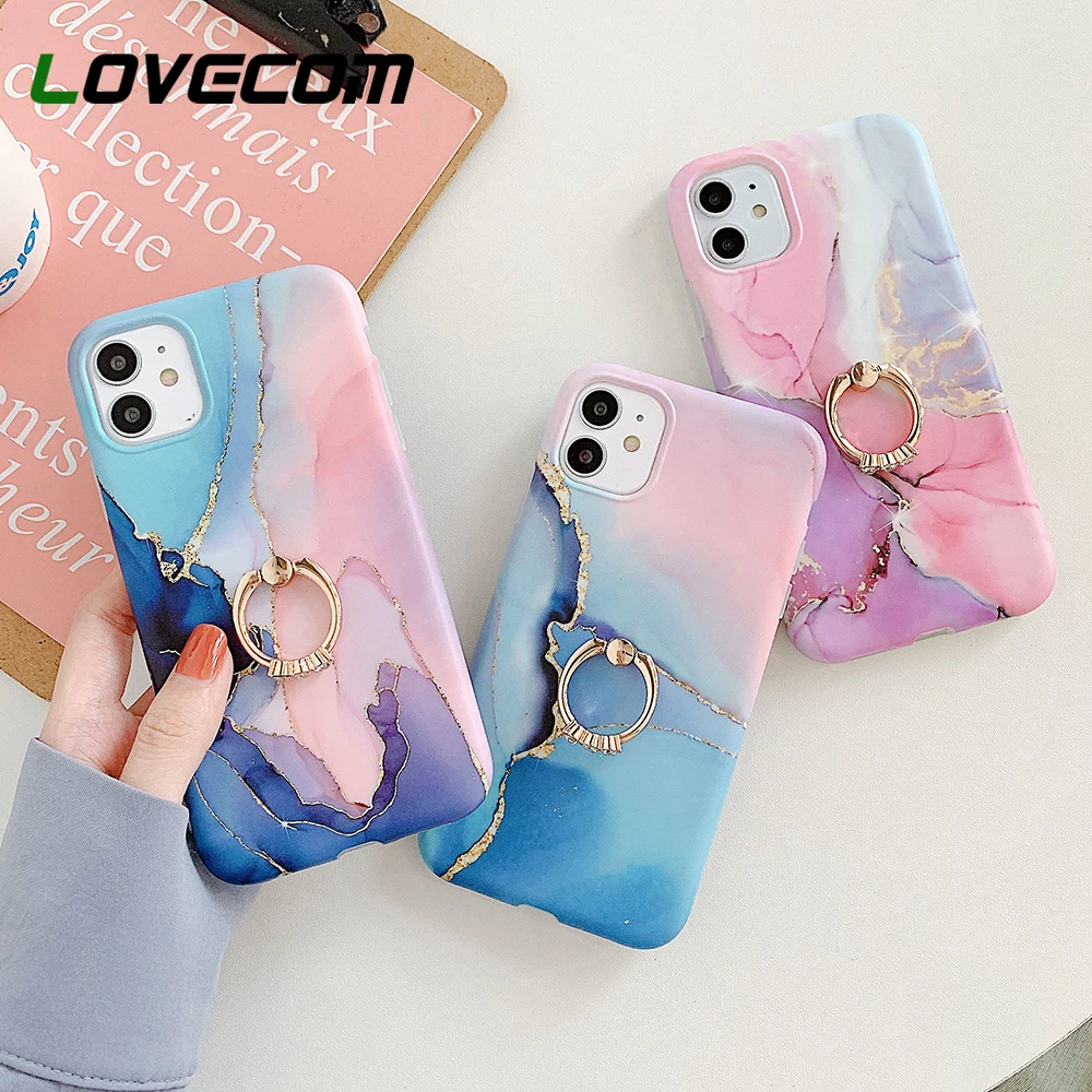 Винтажный чехол для телефона LOVECOM с мраморной текстурой iPhone 12 11 Pro Max XR XS 7 8 Plus X