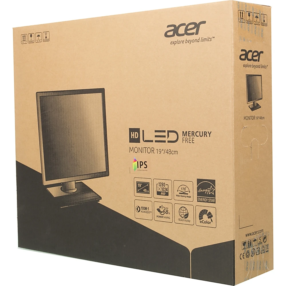 Acer monitor 1" V196LBbd black IPS LED 5:4 DVI 250cd Mat