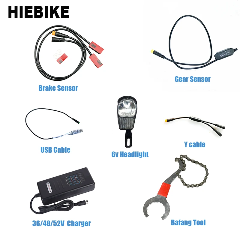 

E-bike Accessories For Bafang BBS02 BBSHD Electric Bike Brake Sensor programming cable 6V Headlight 59cm Gear Sensor Ebike Part