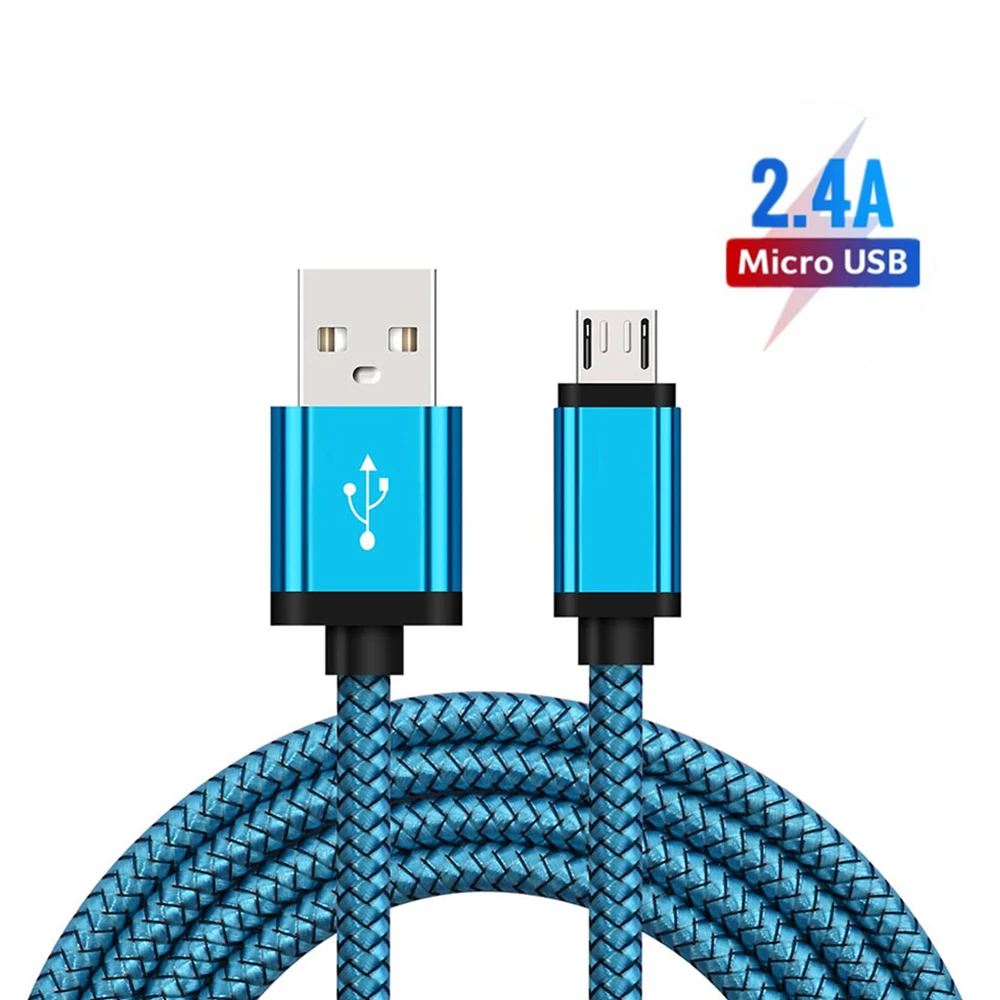 Нейлоновый кабель Micro USB 2 4 А для быстрой зарядки и передачи данных Galaxy S2 S3 S4 S6 S7 Edge