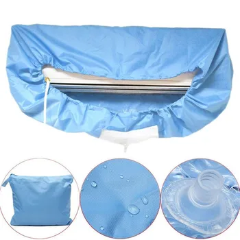 

Blue Wall Mounted Air Conditioning Cleaning Bag Split Air Conditioner Cleaning Washing Cover Waterproof Protector Bag