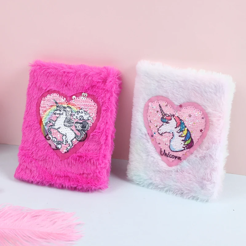 Libro de notas portátil con lentejuelas de corazón a6 para estudiantes, cubierta dura de piel suave, agendas planificadoras, regalo para niñas