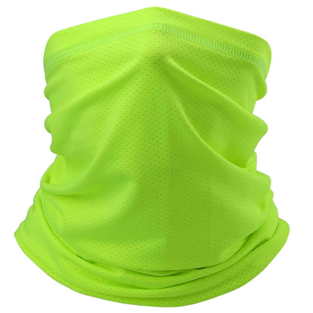 Легкий шарф, наполовину маска для лица, банданы, шеи, трубчатое кольцо, шарфы, велосипедная голова, защита от солнца, маски, повязка на голову для мужчин и женщин - Цвет: Fluorescent Green