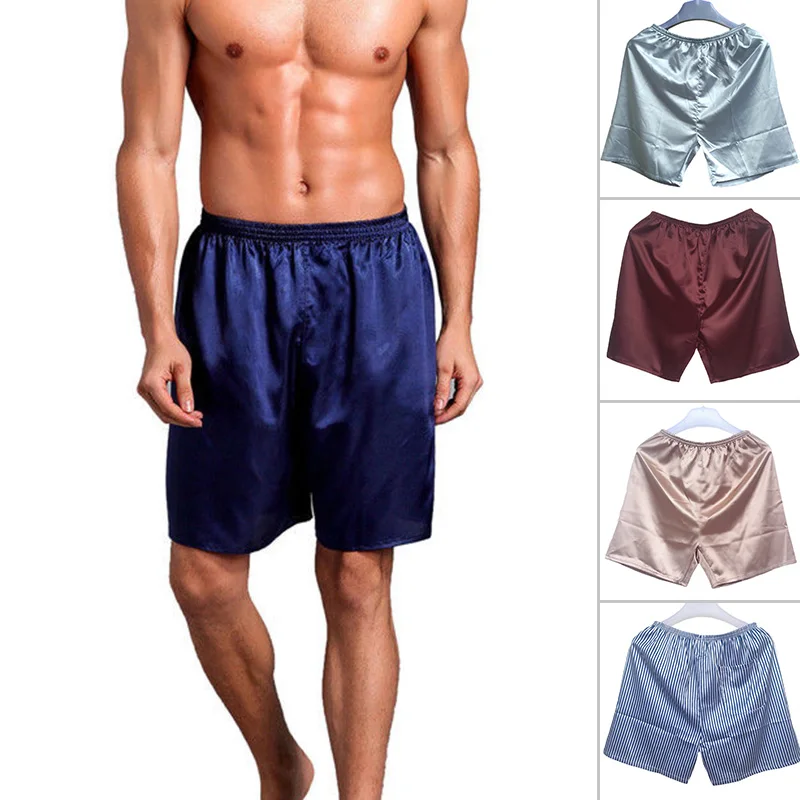 cotton pajamas for men New Men' S Loose Pajamas Comfortable Sleepwear Underwear Satin Boxers Shorts Nightwear Shorts Home Pants men's cotton pajama pants with pockets