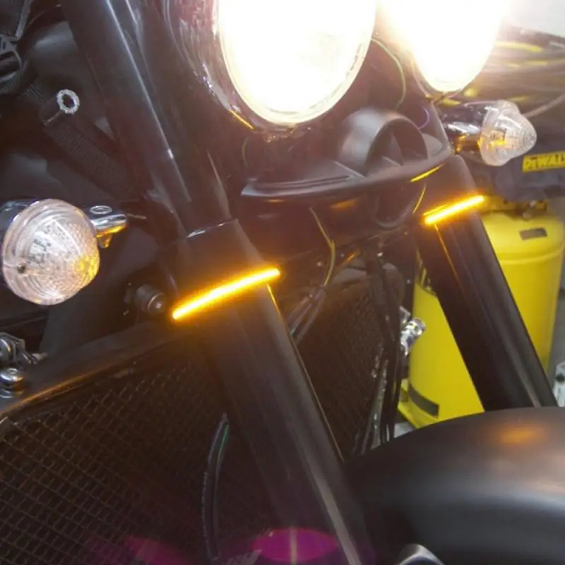 2X мотоциклетный Универсальный супер яркий Янтарный светодиодный светильник с передней вилкой, мотоциклетная универсальная версия, DRL светильник, Прямая поставка