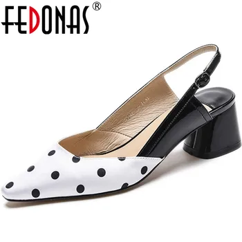 

FEDONAS Genuine Leather Classic Women Shoes Pointed Toe High Heels Pumps Shallow Wedding Office Spring New Arrival Shoes Woman