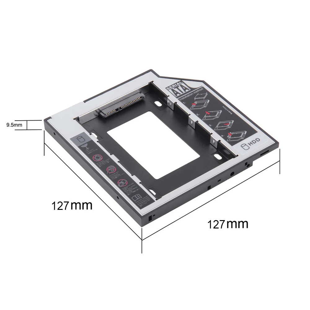 Аксессуары для ноутбуков 12,7 мм 2nd HDD Caddy для 2," 2 ТБ SATA 3,0 SSD корпус корпуса жесткого диска+ светодиодный для ноутбука DVD cd-rom