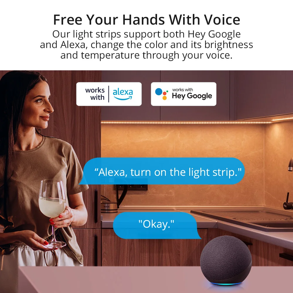 Smart LED Strip Light SONOFF L2 RGB Bluetooth-compatible eWelink APP Voice Conrtol Works with Alexa Waterproof Dance with Music