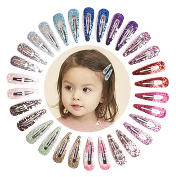 

30 Pcs/set Colorful Sequins Bb Clip Bright Powder Children's Hair Clip Baby Glitter Powder Clip Candy Color Side Bangs Headwear