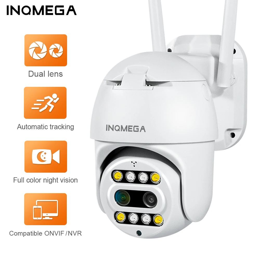 INQMEGA 1080P Video Surveillance 10x Zoom Full color Dual lens Camera
