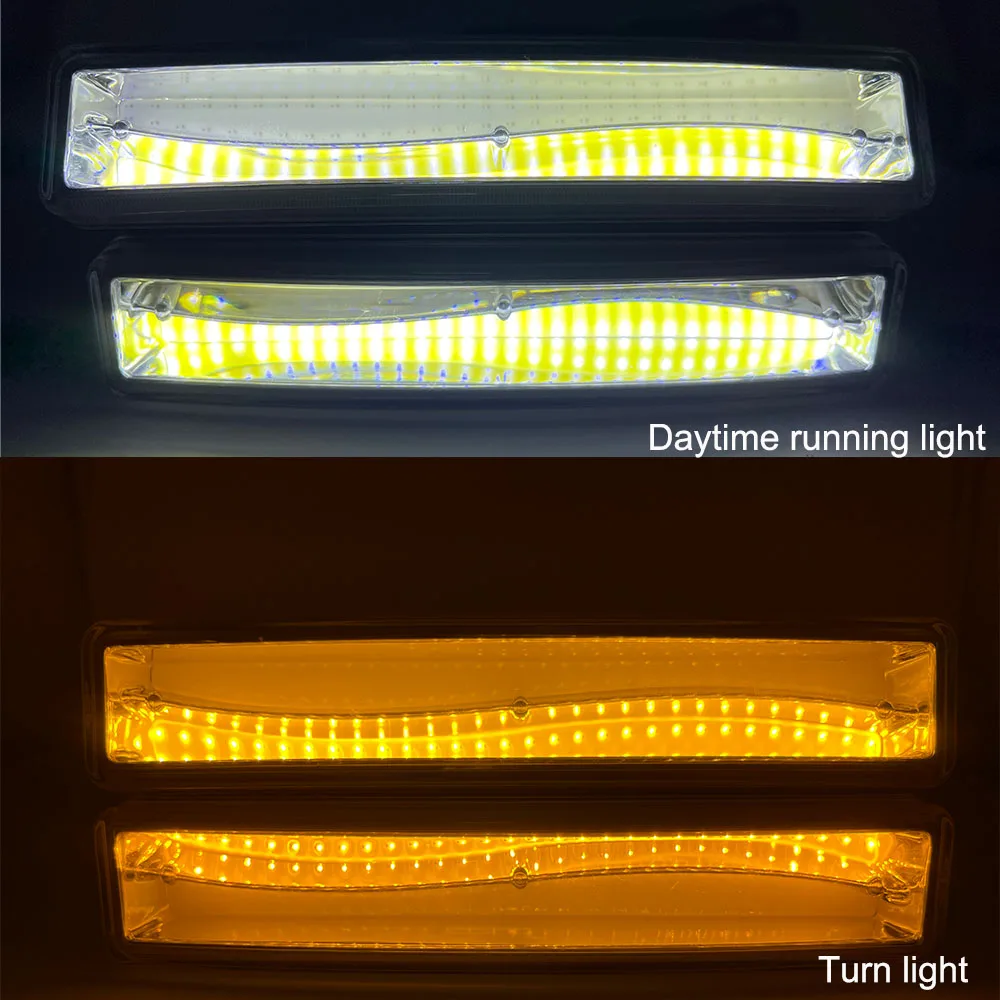 

150x40x30 мм Автомобильный COB светодиод, дневные ходовые огни и указатели поворота, универсальный набор моделей с линейным стабилизатором группы