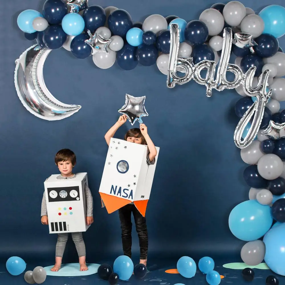 Воздушный шар PATIMATE темно-синего цвета, гирлянда на 1-й 2-й день рождения, шар на день рождения, декор для детской вечеринки, для мальчиков и девочек, латексный баллон