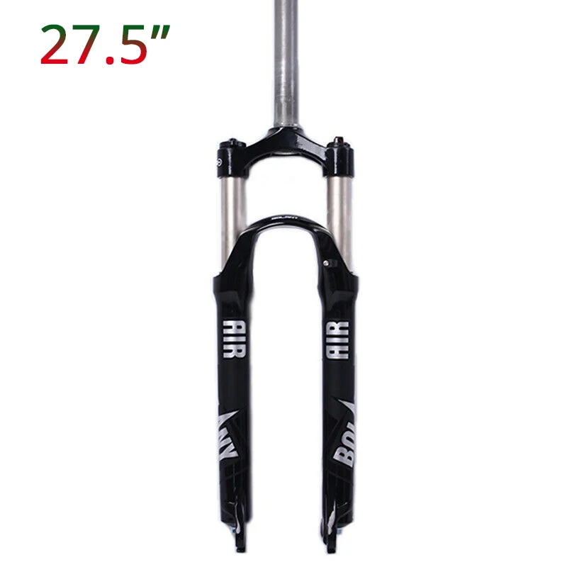 BOLANY Велосипедная вилка mtb 26/27. 5/2" преднатяжение велосипеда регулирует QR горные велосипеды амортизационные вилки 100 мм путешествия 1-1/8" - Цвет: 27.5 Straight Crown