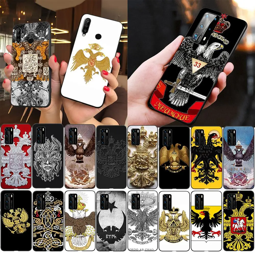 Чехол Z173 из мягкого силикона с изображением герба России и Орла для Huawei P8 P9 Lite 2016