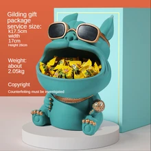 1pc Cool Dog Figurine Big Mouth Dog Cats Storage Box Key Phone Chocolates Candy Storage Basket Home Decor Living Room Ornaments