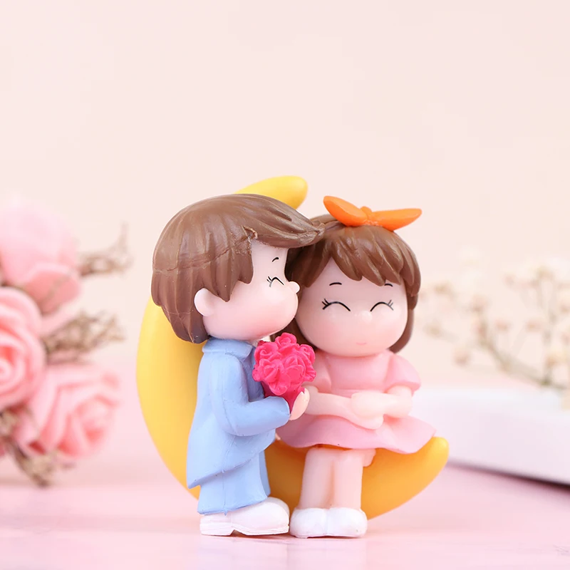 Miniature Couple Ornament Lovers Couple Miniature Doll DIY Terrarium Figurines Fairy Garden Decor Valentine's Day Gift Home Accessories