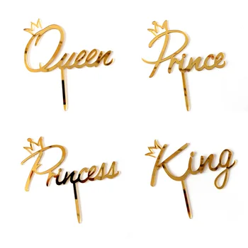 Prince Princess Acrylic Happy Birthday Cake Topper Gold Mirror King Queen Wedding Cake Topper For Birthday Party Cake Decoration Buy At The Price Of 1 18 In Aliexpress Com Imall Com