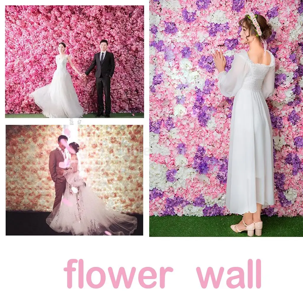 Wedding Floral Artificial Silk Flower Wall Panel Wedding Venue Cafe Decor
