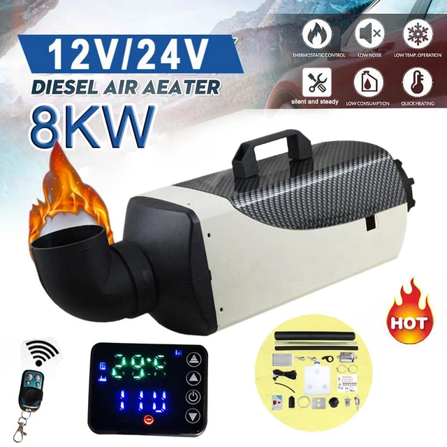 Chauffage à Air tout-en-un pour voiture diesel, 8kw 5kw 12V/24V, 5000W,  interrupteur LCD + télécommande - AliExpress