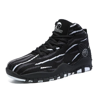 

New high-top basketball shoes, breathable flying woven comfortable sneakers, street cool tidal shoes