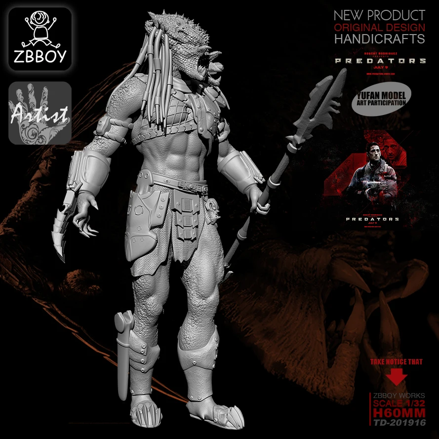 YUFAN ZBBOY 1/32 наборы смолы зазубренный воин Смола Солдат модель самостоятельной сборки TD-201916