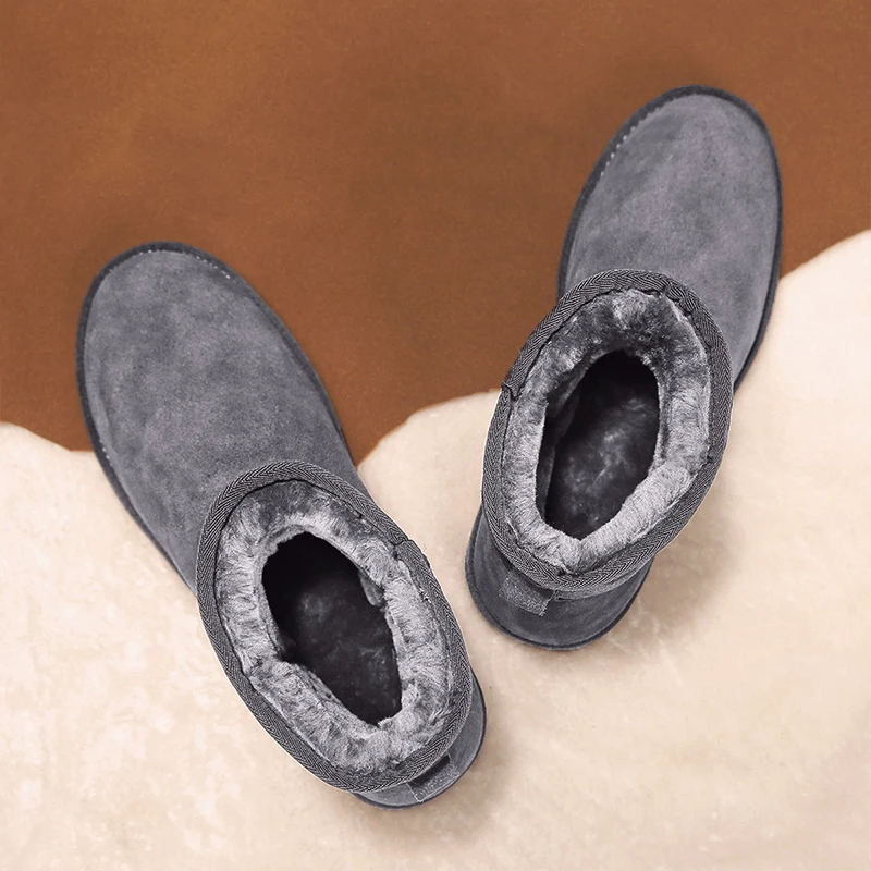 Waterproof Ankle Snow Boots Men Women Winter Shoes Plush Fur Snowboots Kar Botu Buty Zimowe Snowshoes Bottines Femme Hiver