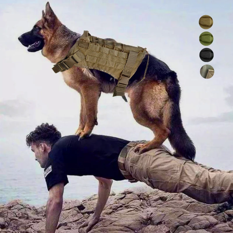 Регулируемый военный тактический поводок для собак, жилет для рабочих собак, тренировочный нейлоновый поводок для охоты, поводок для средних и больших собак, овчарка