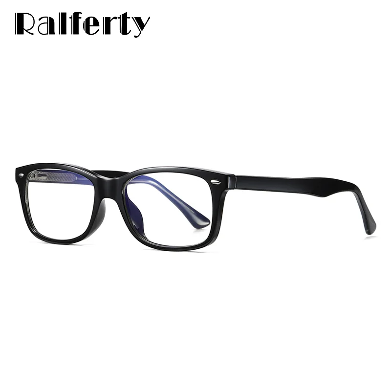 

Ralferty 2020 Computer Glasses Anti Blue Light Glasses Frame Men Rectangle Spectacle Clear Transparent Black oculos de grau